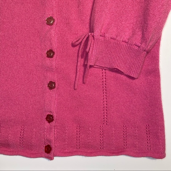 Nanette Lepore Pink Cashmere Cardigan Sweater - Picture 7 of 8